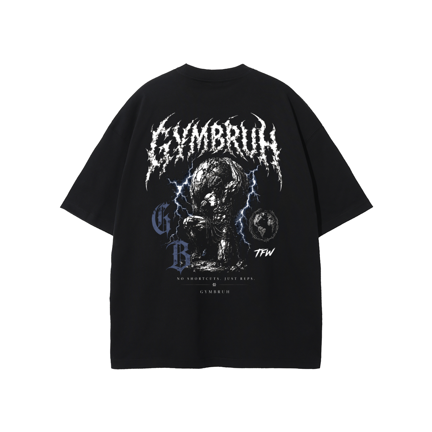 Black GYMBRUH tshirt back