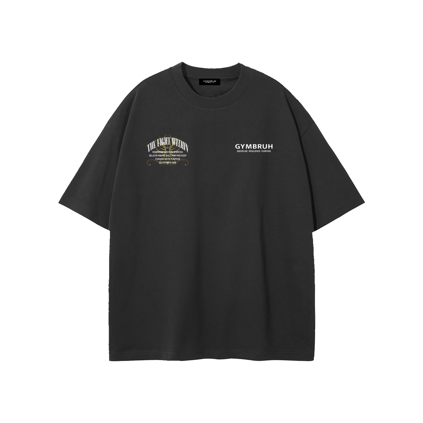 Dark Gray GYMBRUH tshirt front