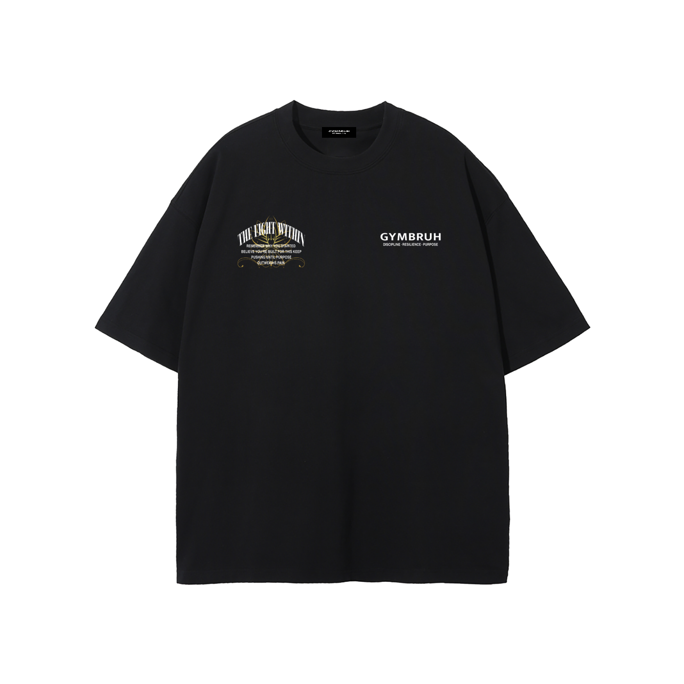 Black GYMBRUH tshirt front