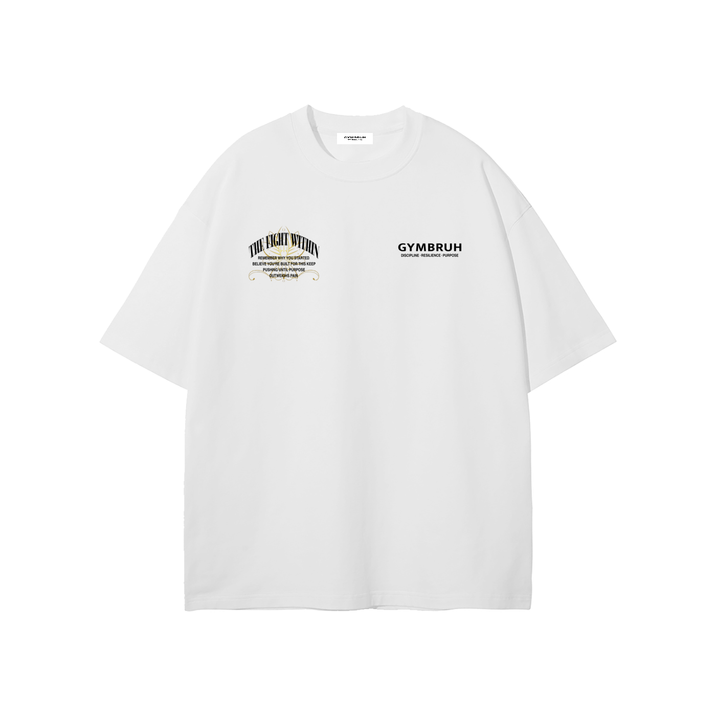 White GYMBRUH tshirt front