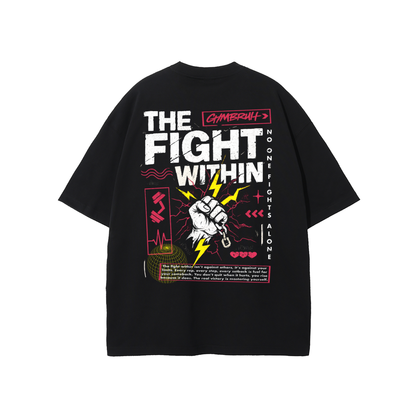 Black GYMBRUH tshirt back