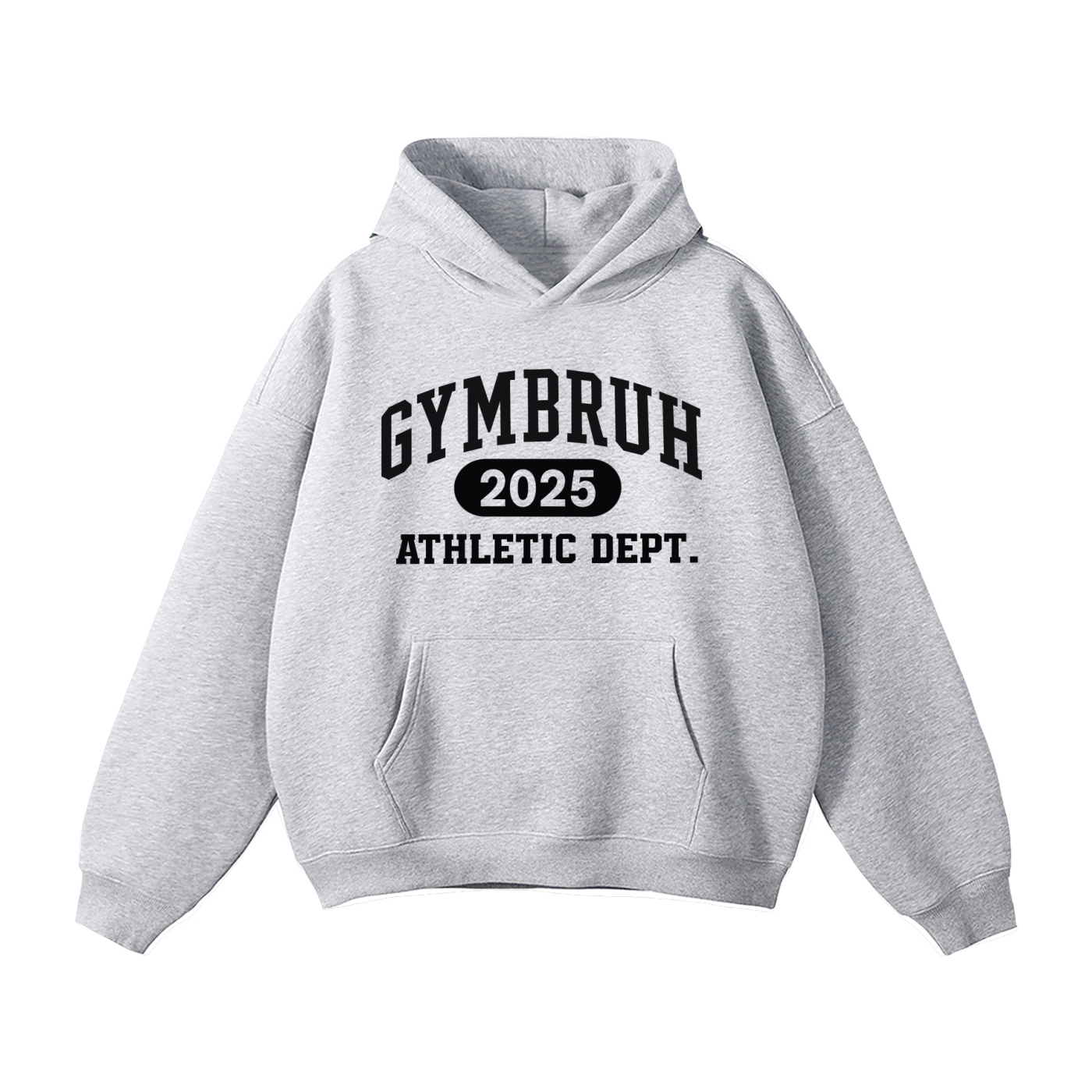 Athletic Gray GYMBRUH hoodie front